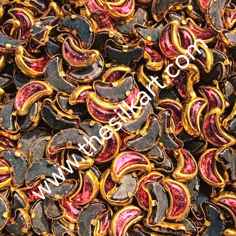 half moon light pink glass