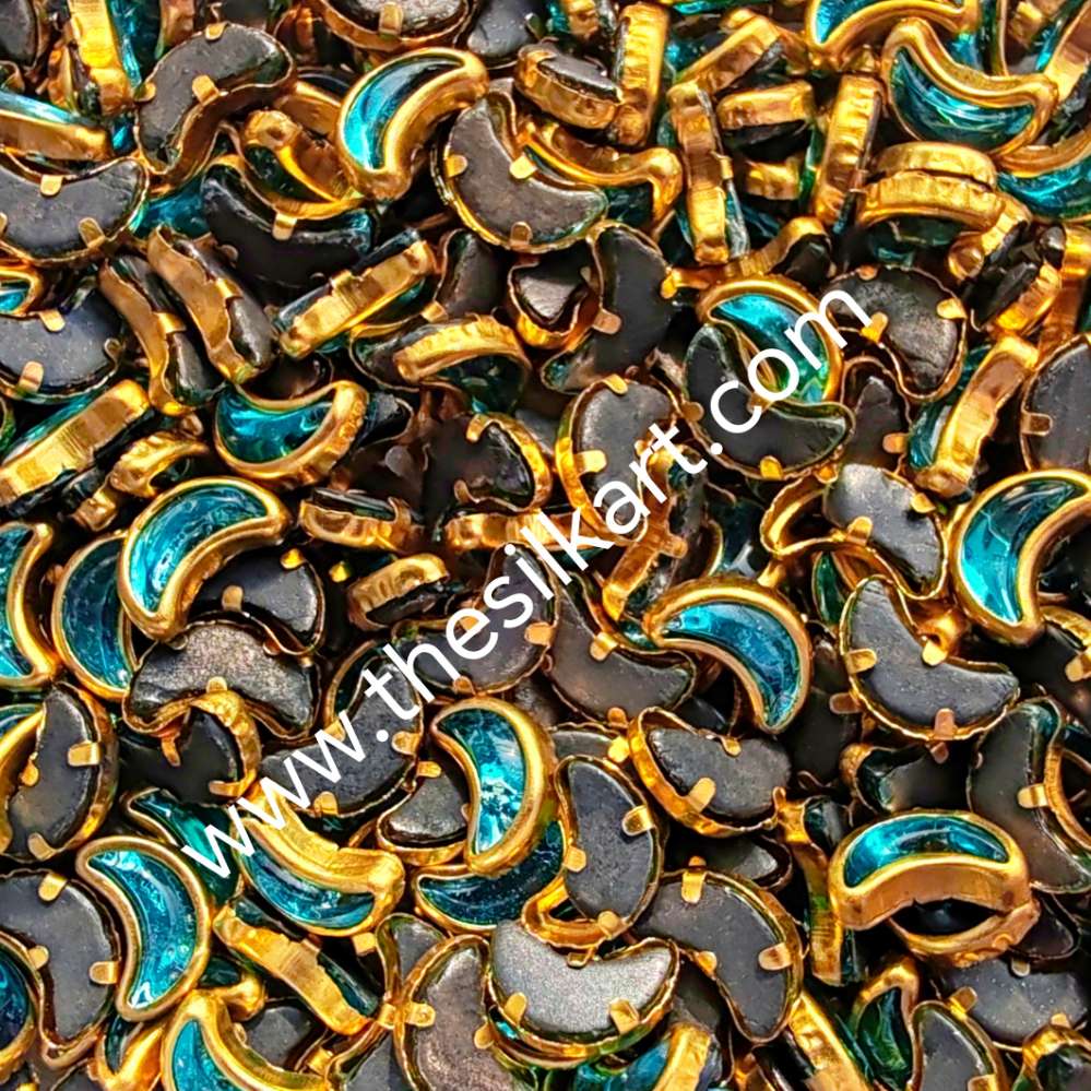 half moon glass kundans