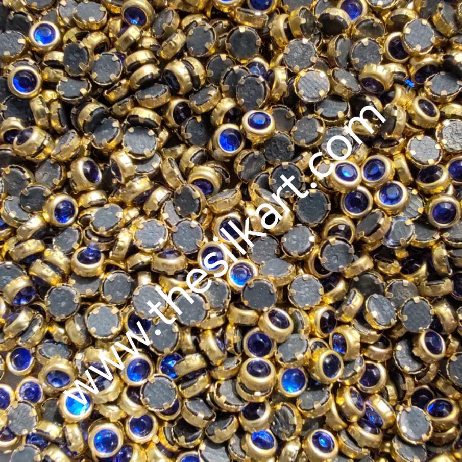 3mm round dark blue glass
