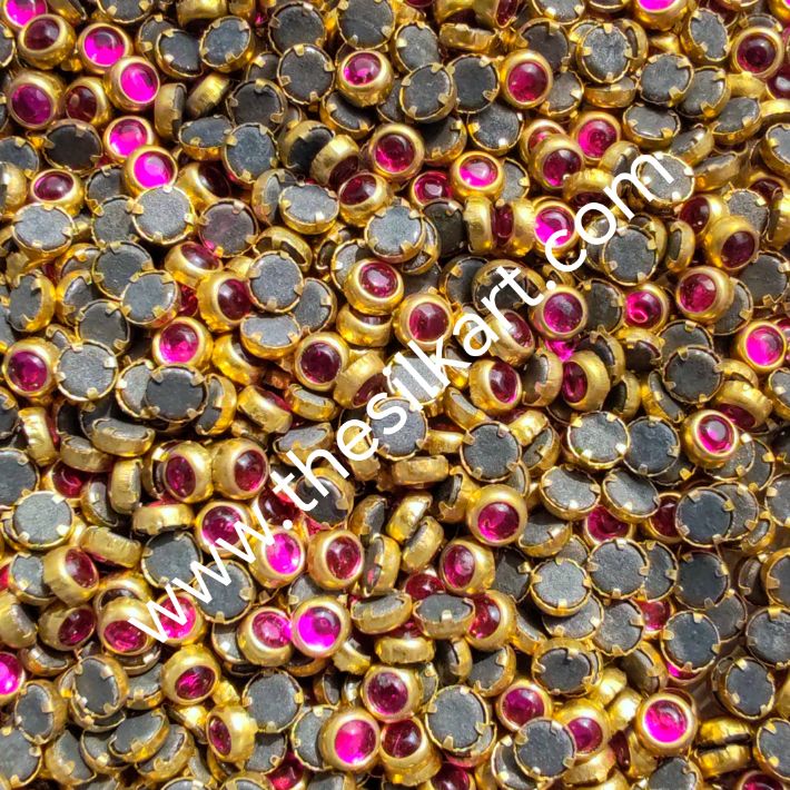 3mm round dark pink glass