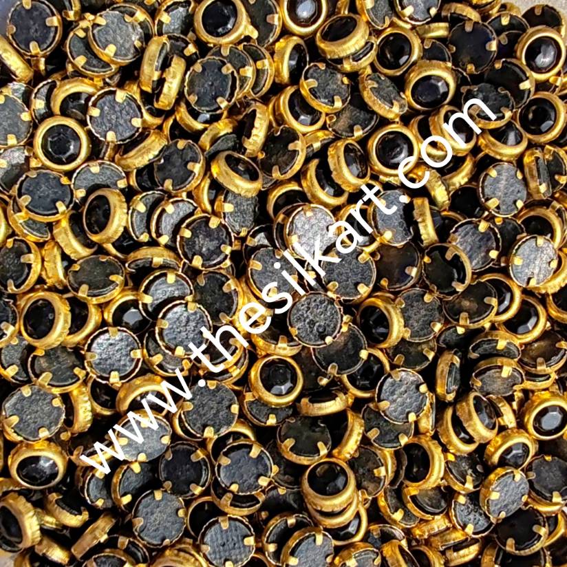 4mm round black glass