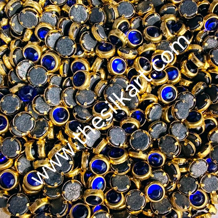 4mm round dark blue glass