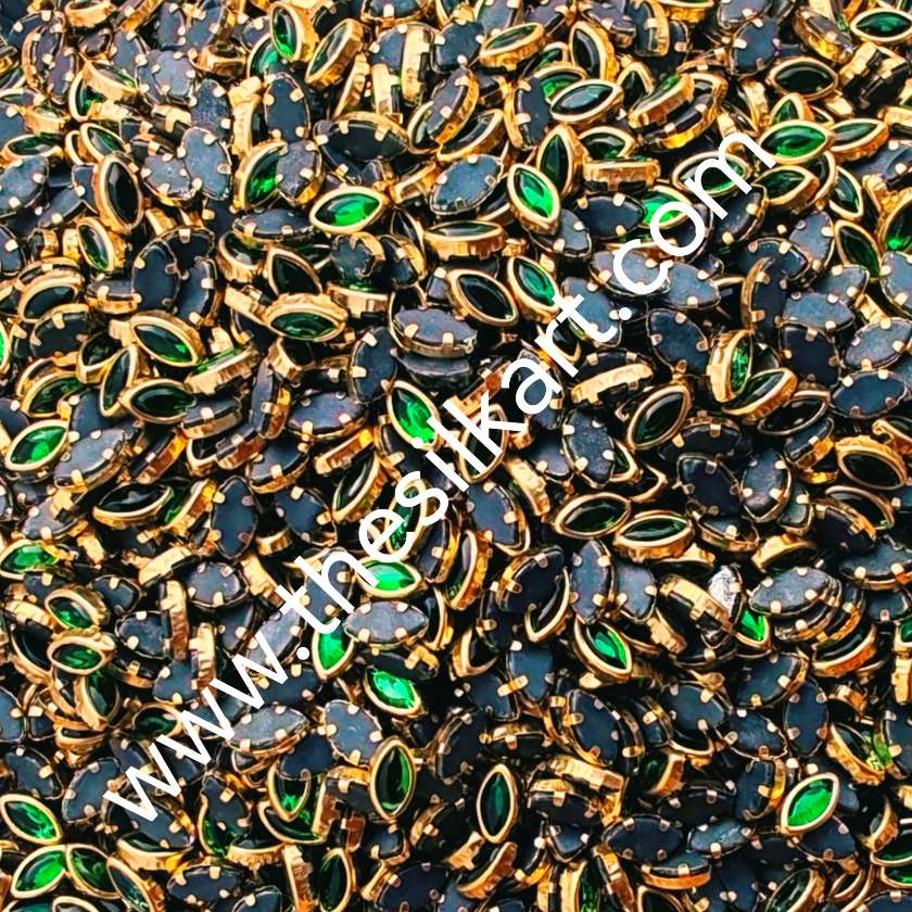6k Eye shape dark green glossy