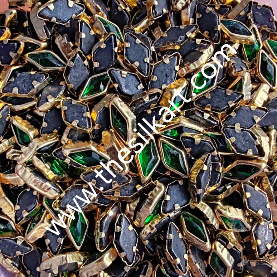 Diamond shape dark green glossy