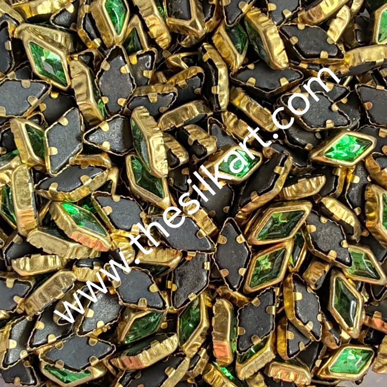 Diamond shape light green glossy