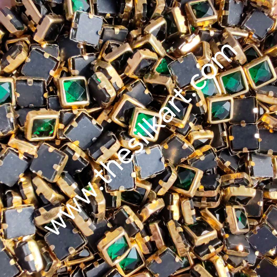 4*4 square dark green glossy