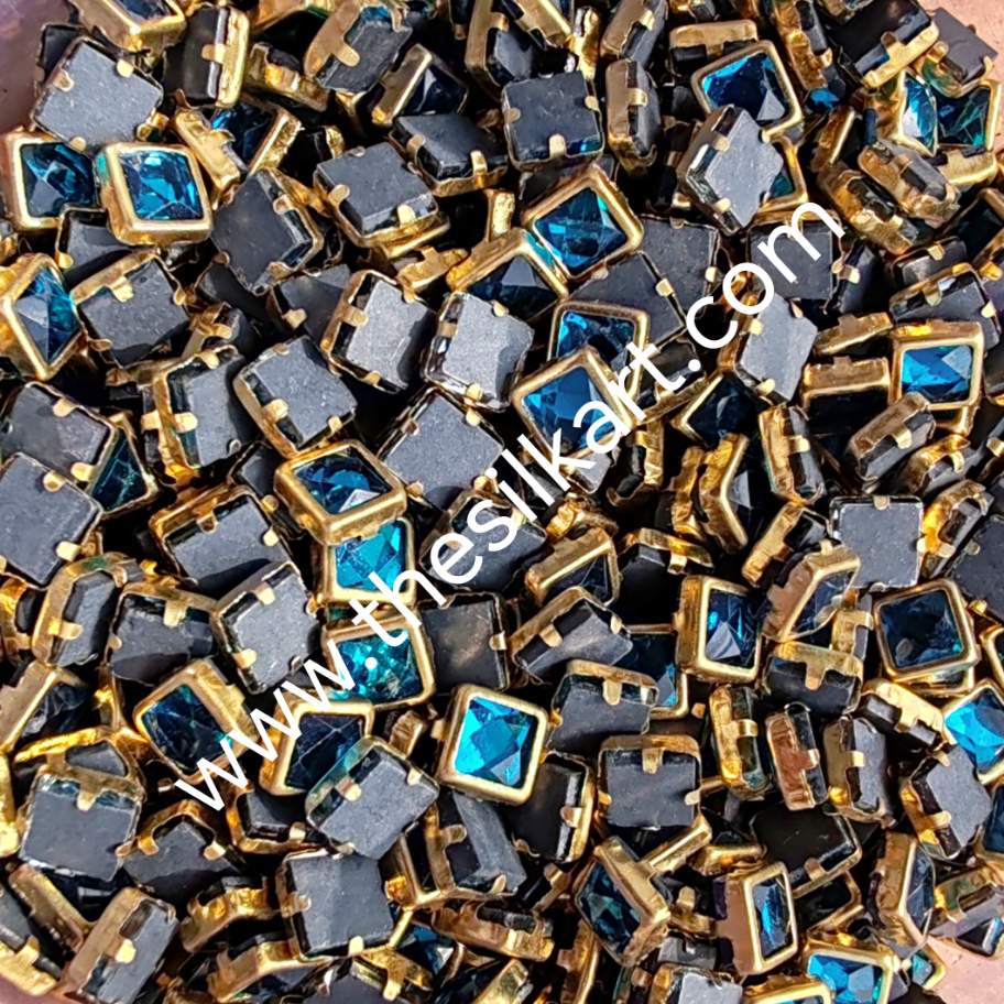 4*4 square dark sky blue glossy