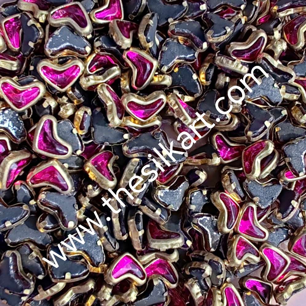 v shape dark pink glossy