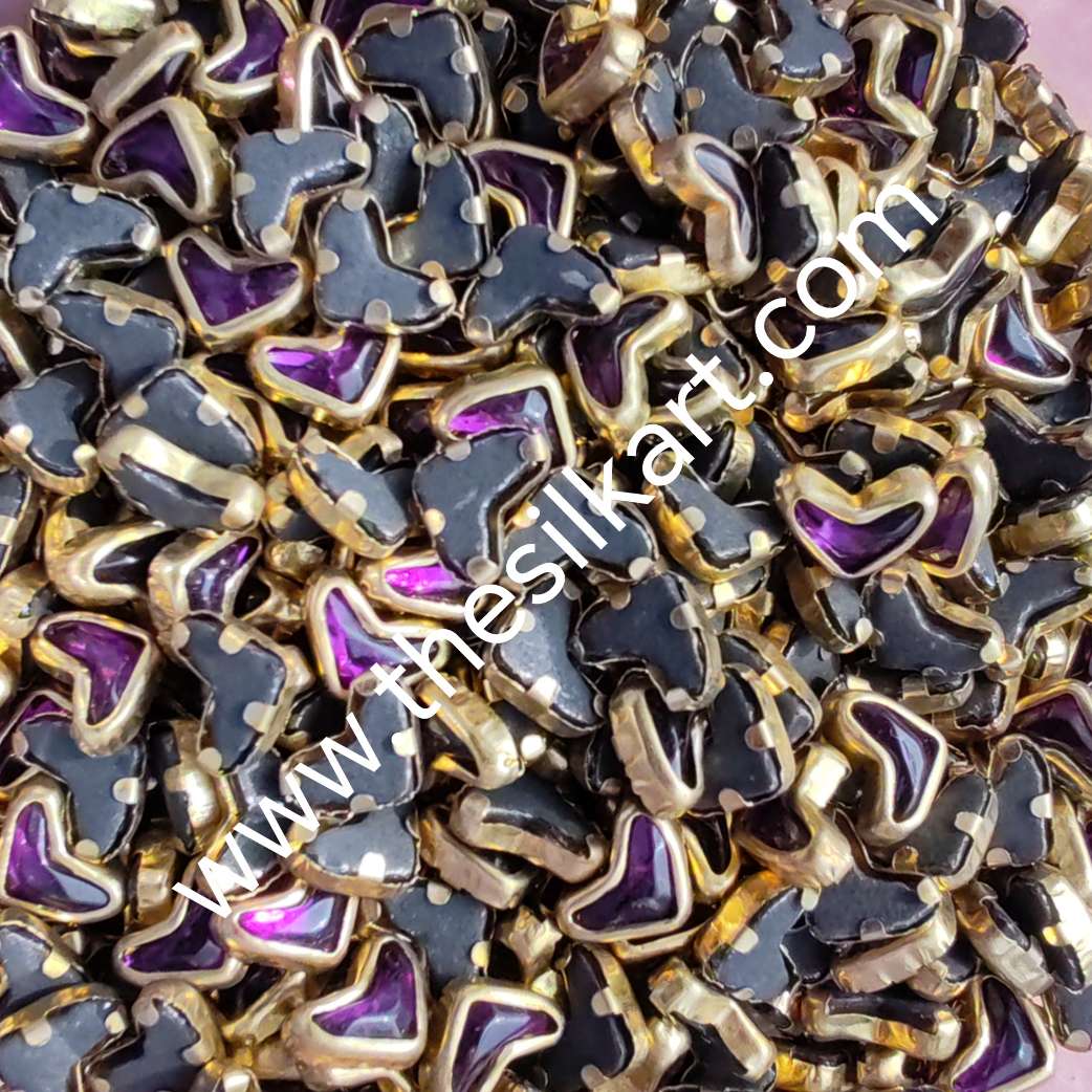 v shape dark purpule glossy