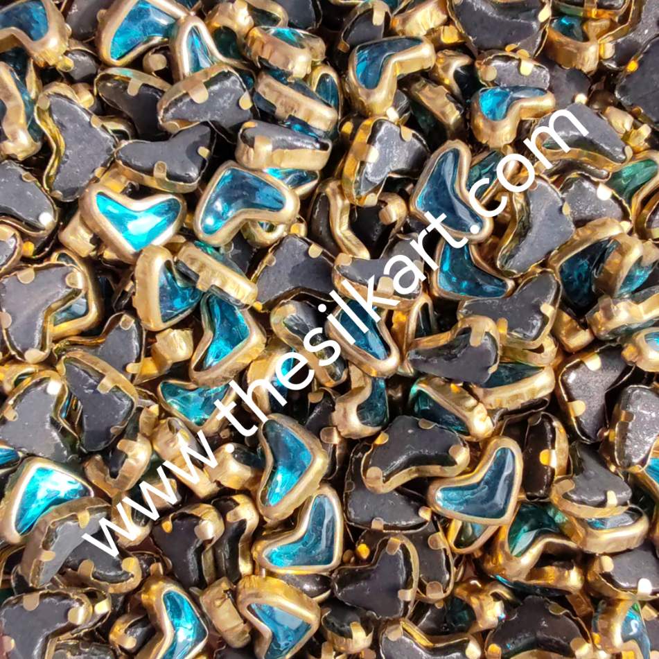 v shape sky blue glossy