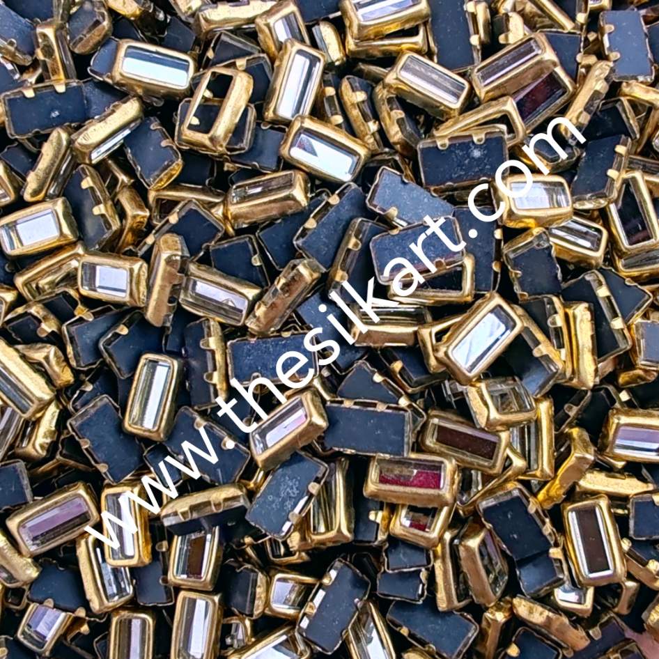 white and gold glossy kundans