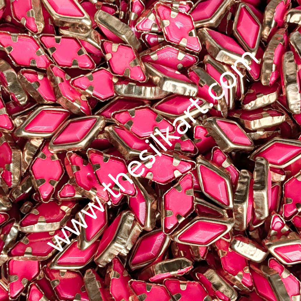 diamond shape kanakambaram pink colour matt