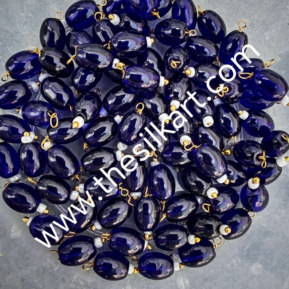 navy blue colour hanging beads