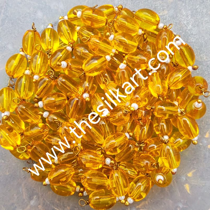 dark yellow colour hanging beads