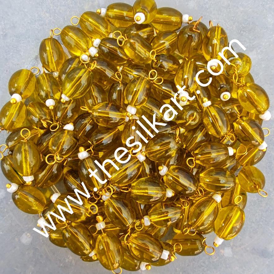 mustred yellow colour hanging beads