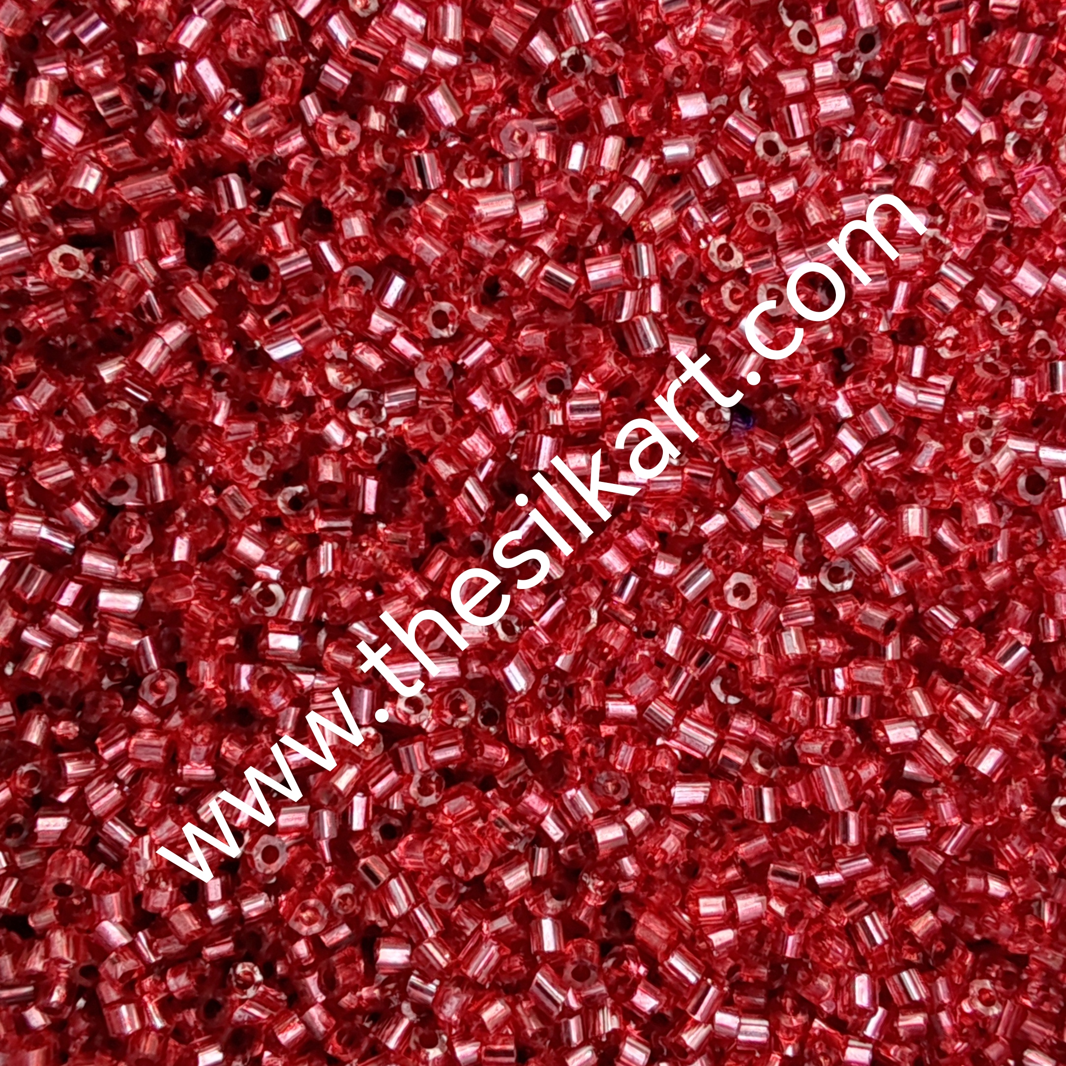 red colour small cut beads
