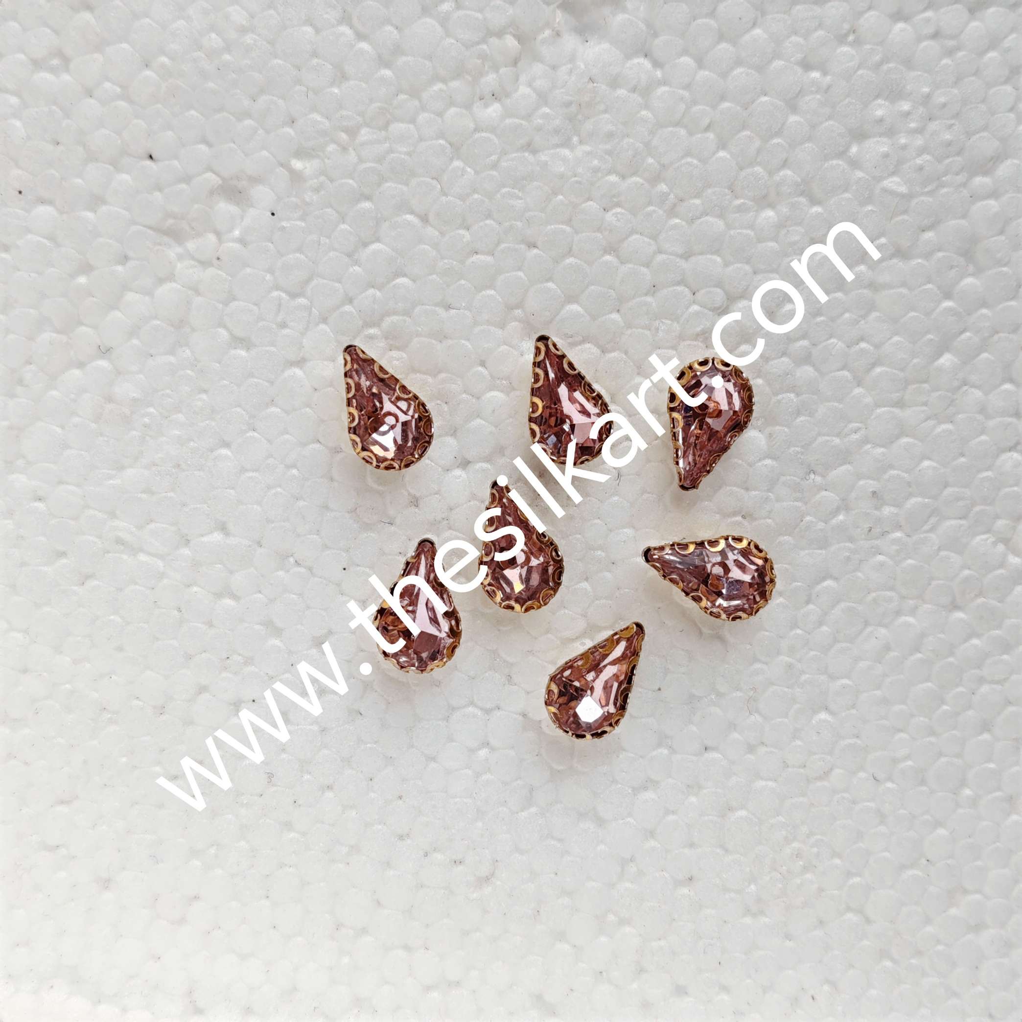 10*6 size droup baby pink colour clipstones