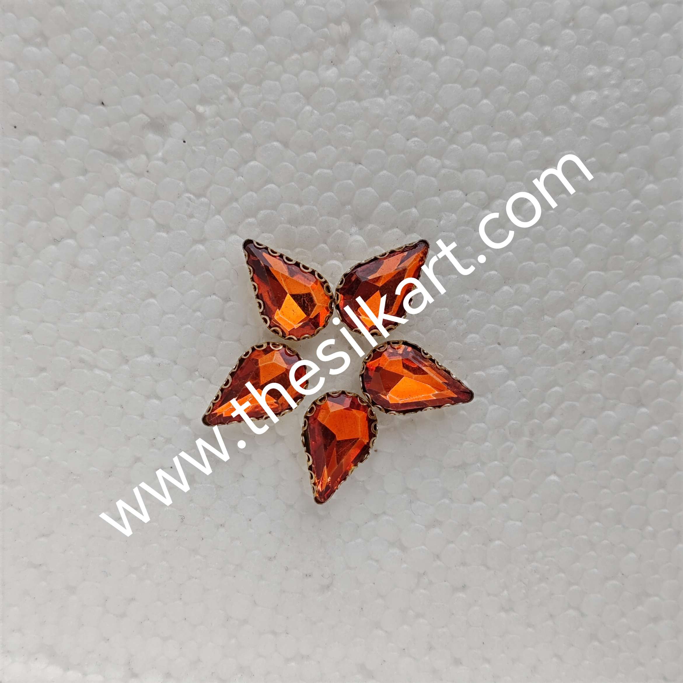 10*8 size drop shape orange colour clipstones