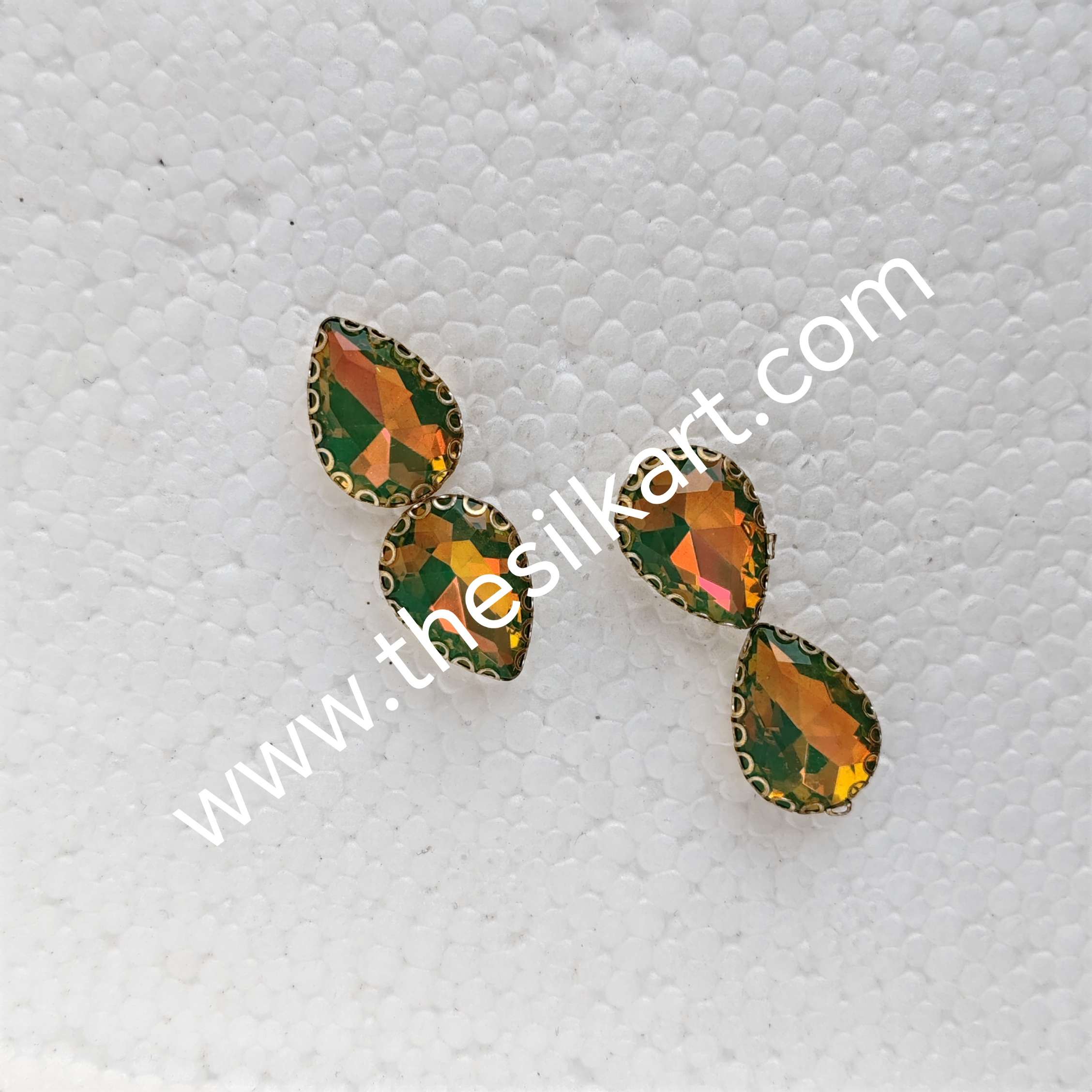 10*14 size drop shape pestral colour-green colour