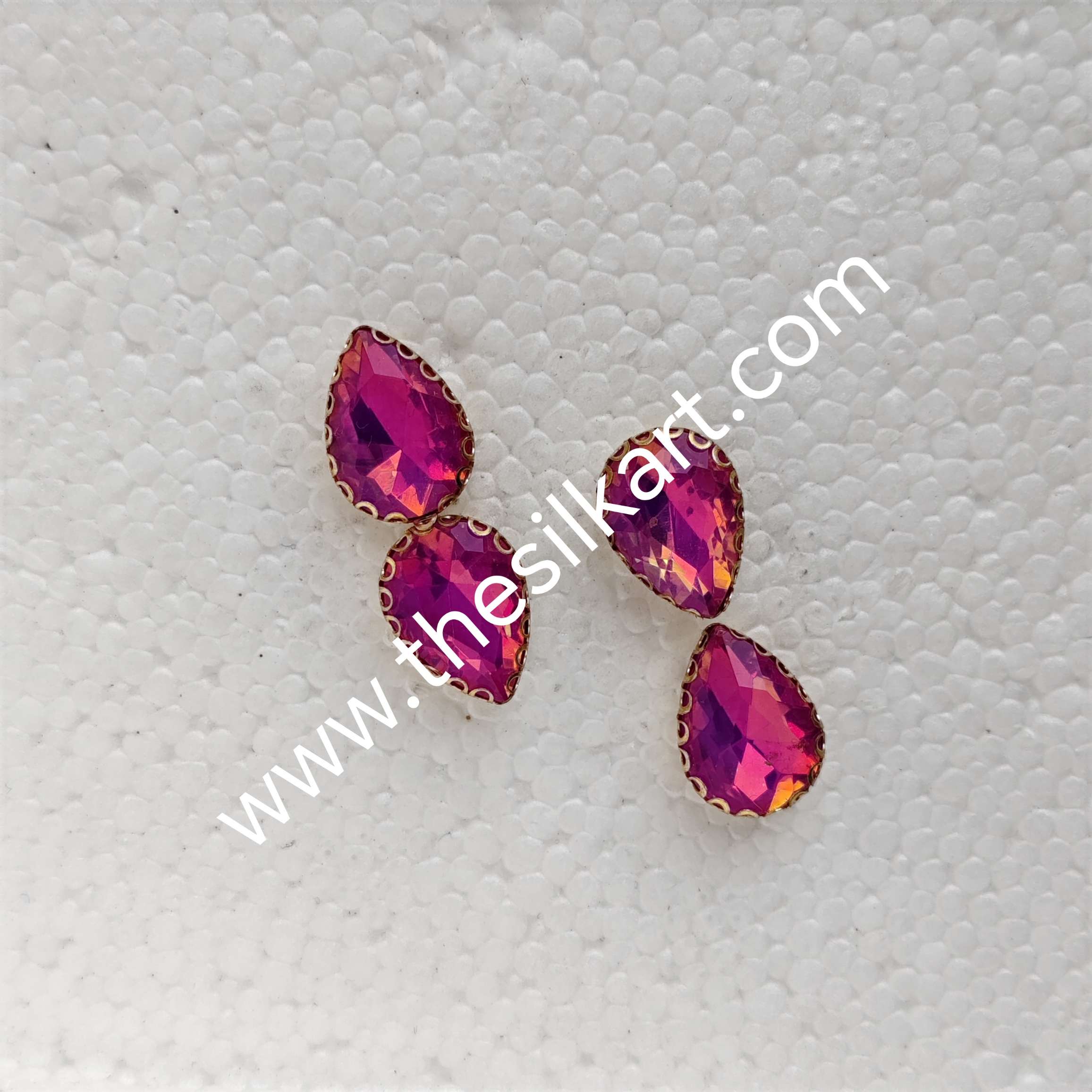 10*14 size drop shape pestral colour -purpulish pink