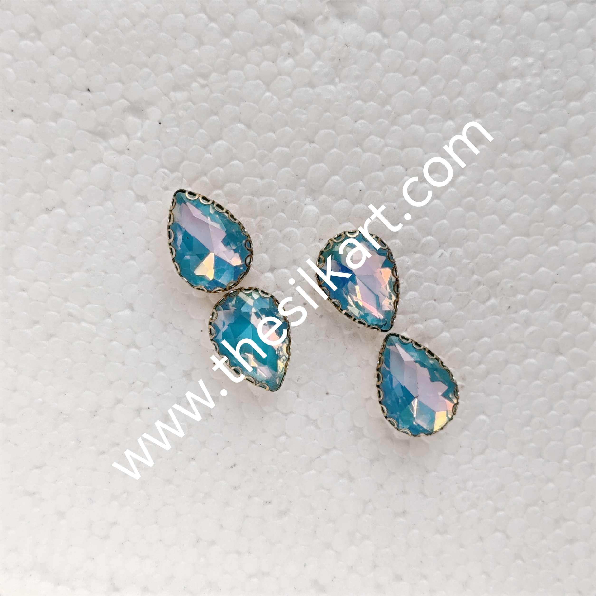 10*14 size drop shape pestral colour -skyblue
