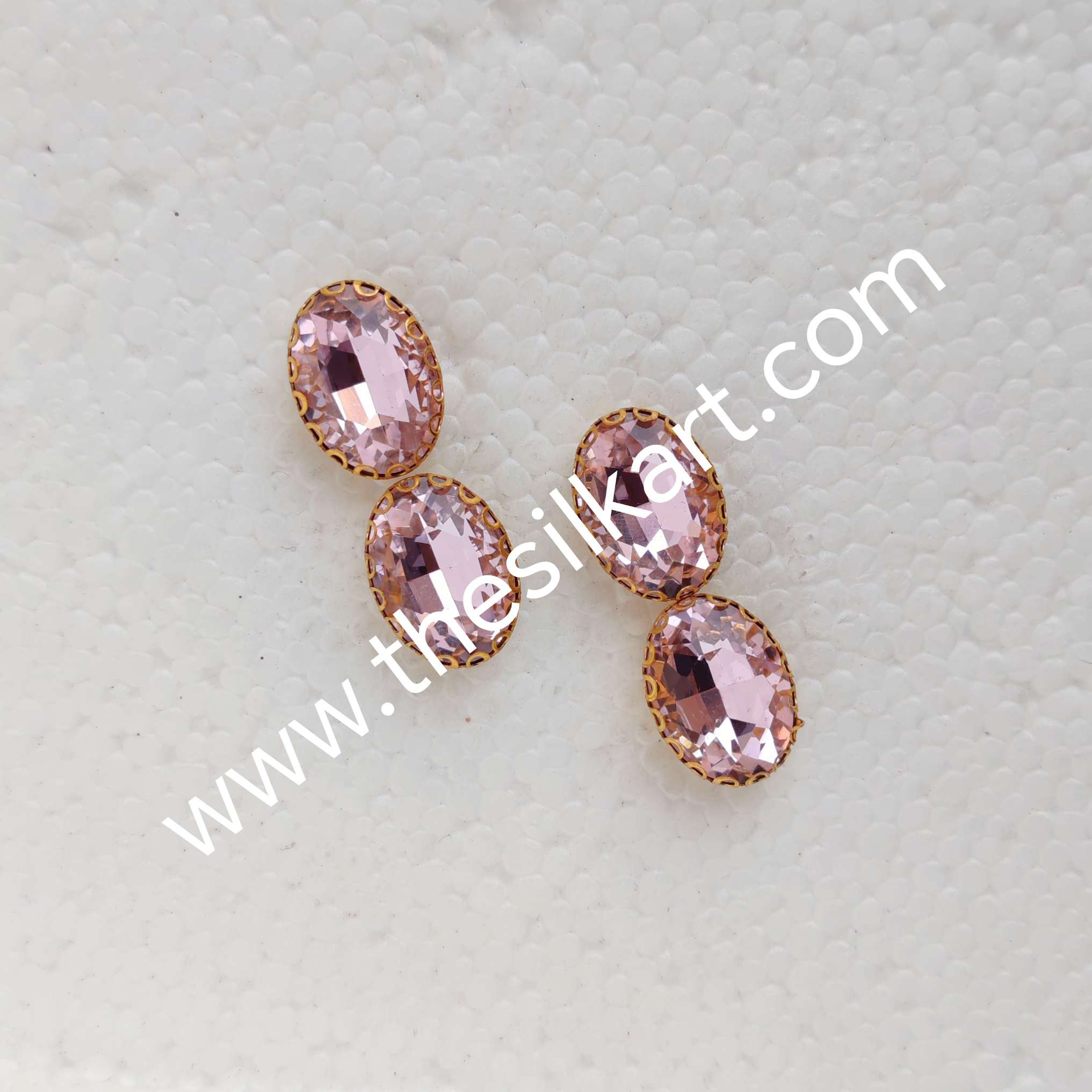 10*15 size ovel shape clipstones colour-baby pink