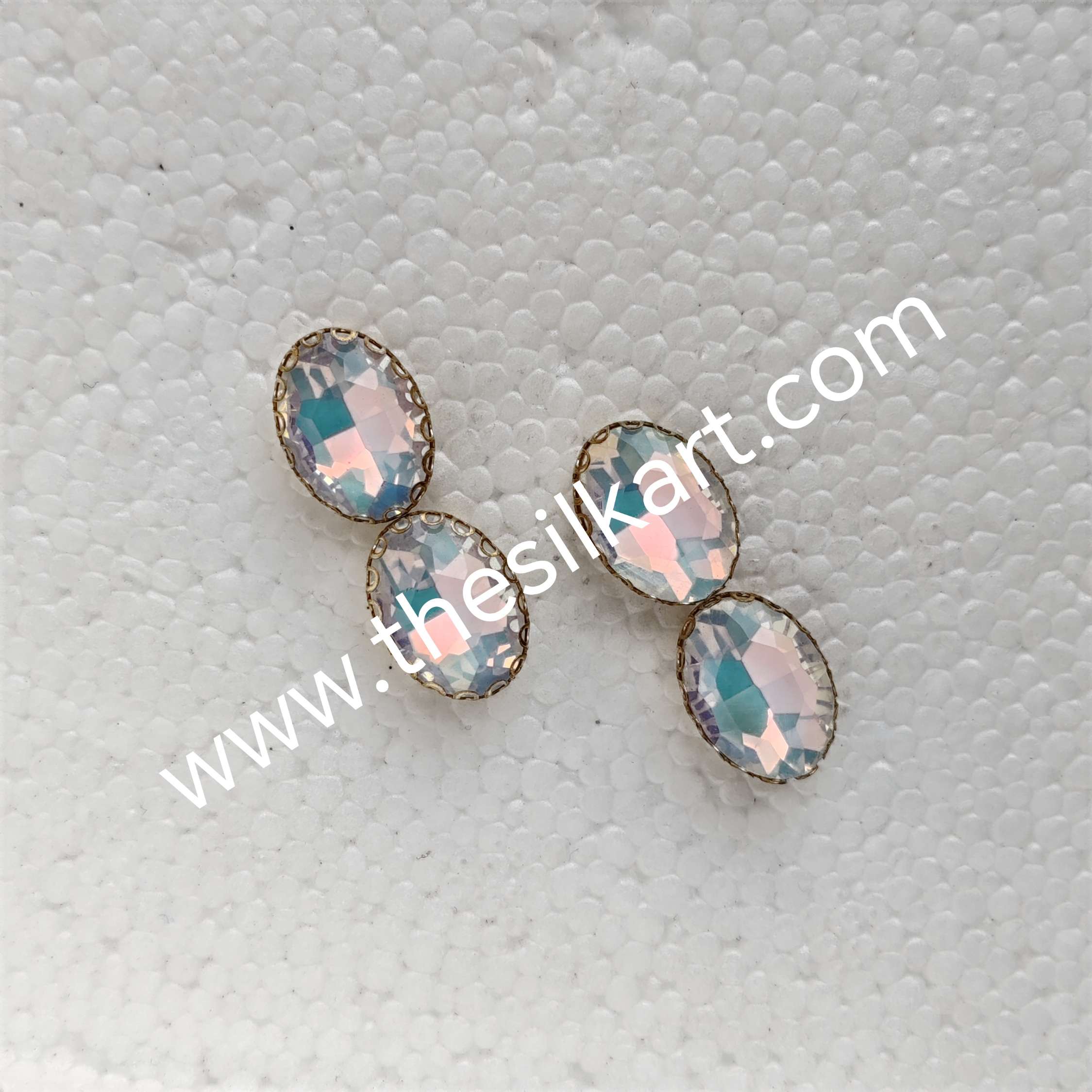 10*15 size oval shape pestral colour-white