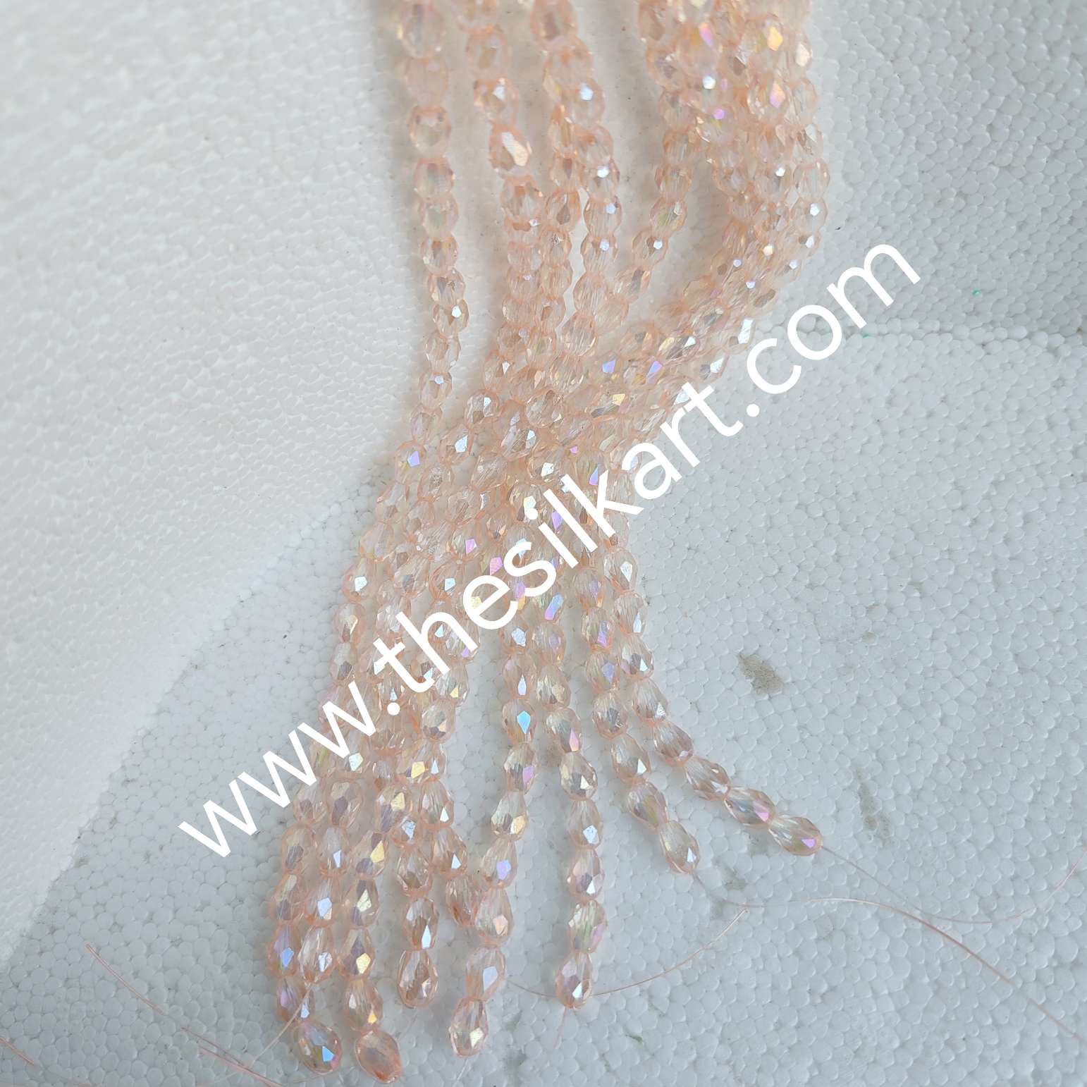drop shape crystal beads-half white