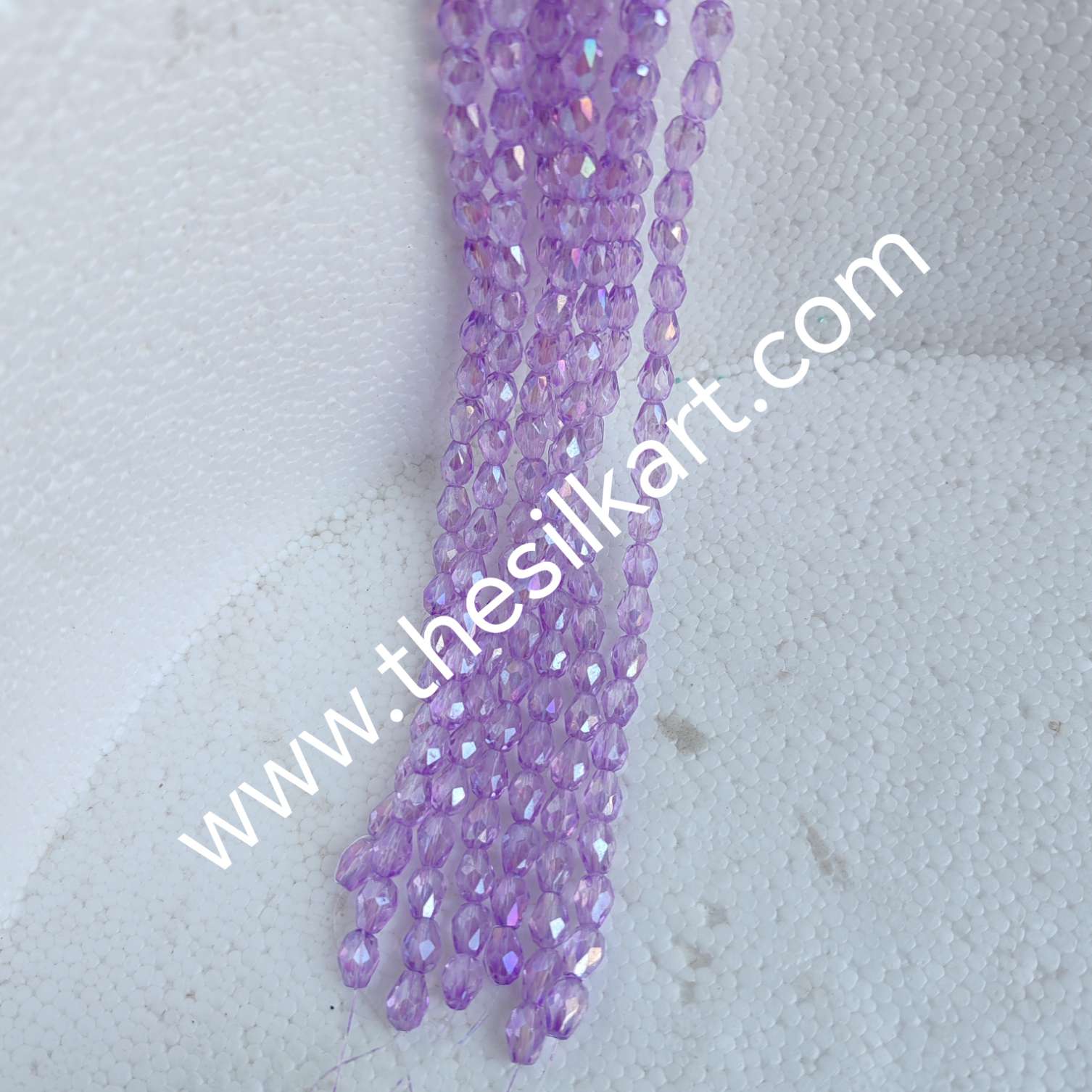 drop shape crystal beads-lavender