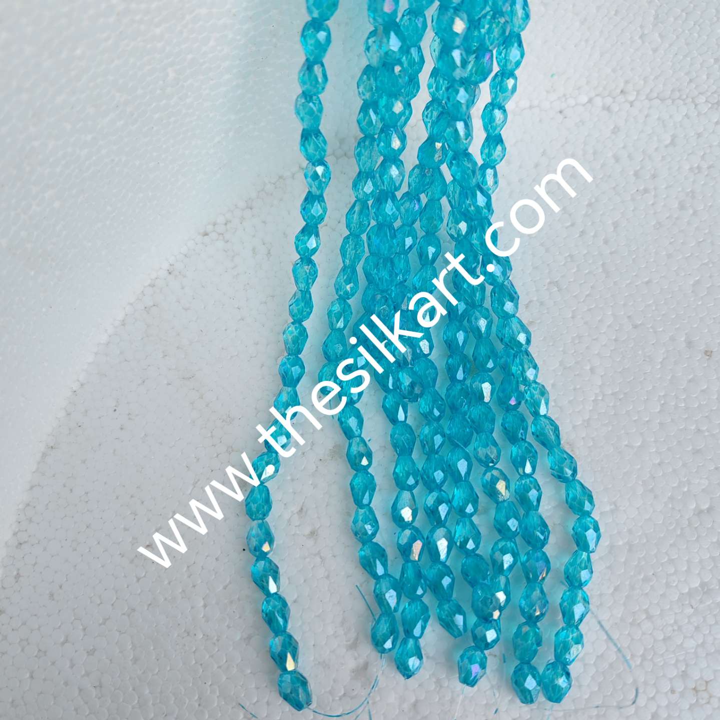 drop shape crystal beads-light blue