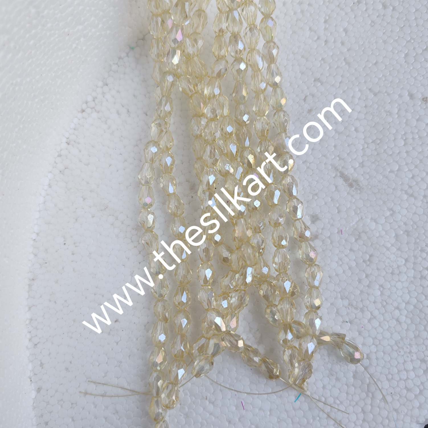drop shape crystal beads-light lemon yellow