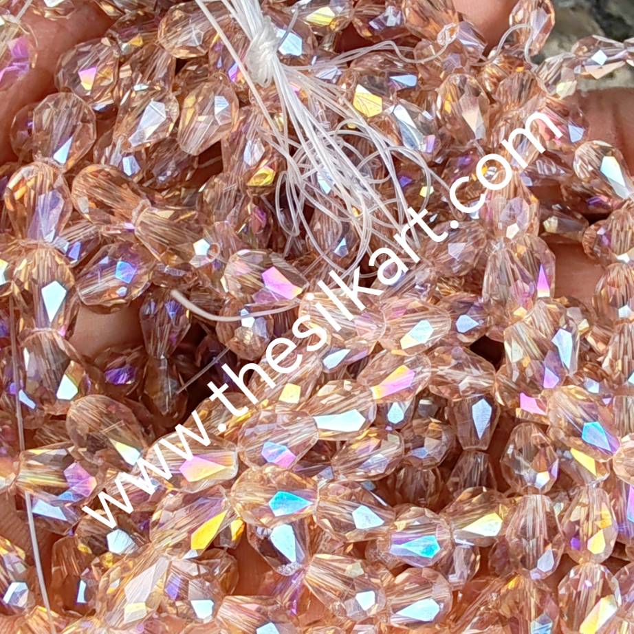 drop shape crystal beads-peach