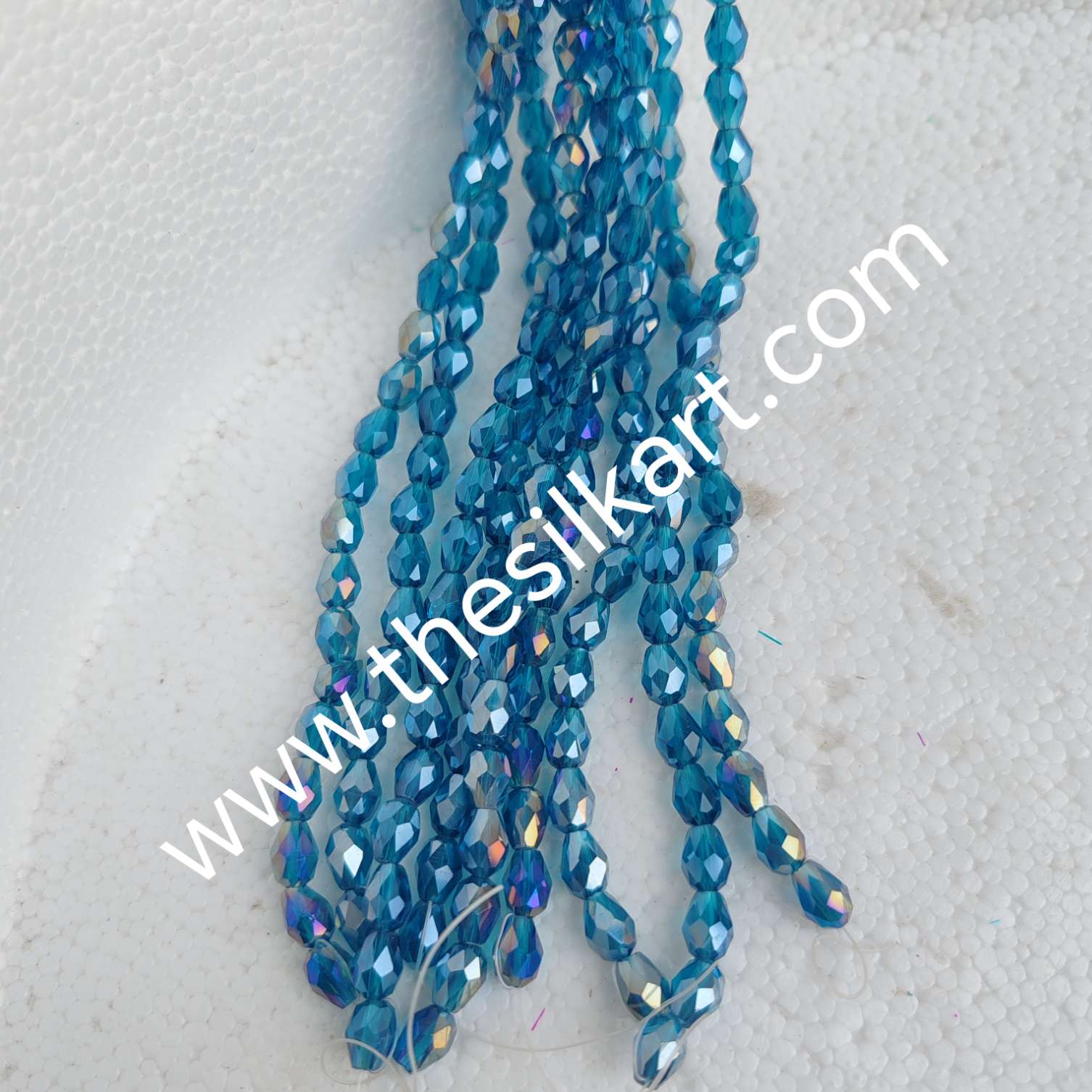 drop shape crystal beads-peacock blue