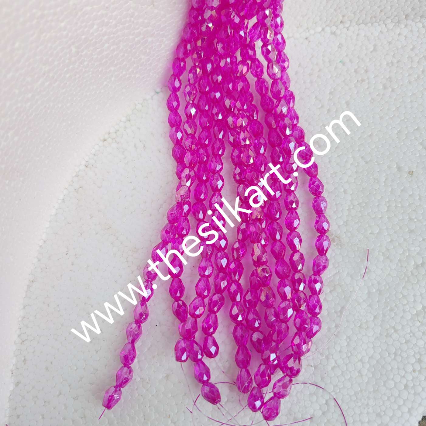 drop shape crystal beads-pink