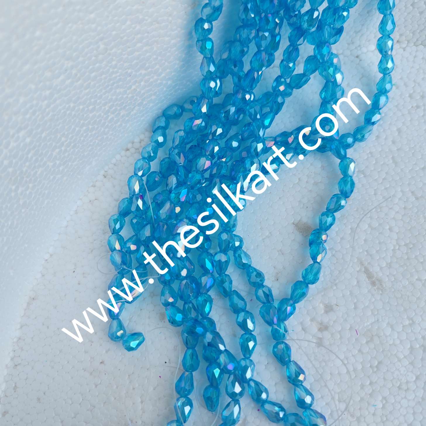 drop shape crystal beads-skyblue