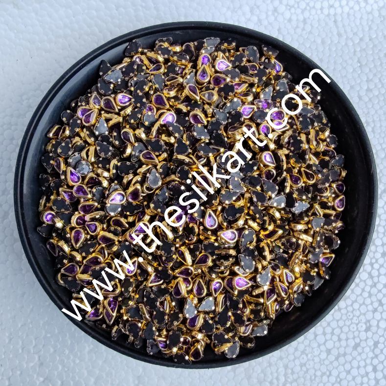 Tilakam shape light purpule glossy kundans
