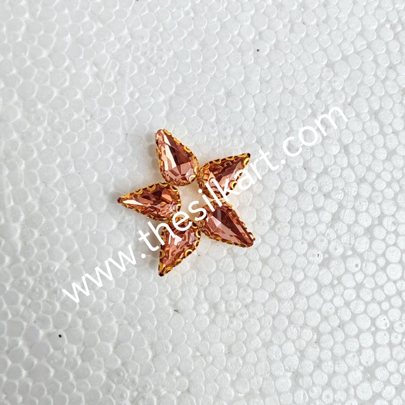 10*6 size drop shape peach colour clipstone