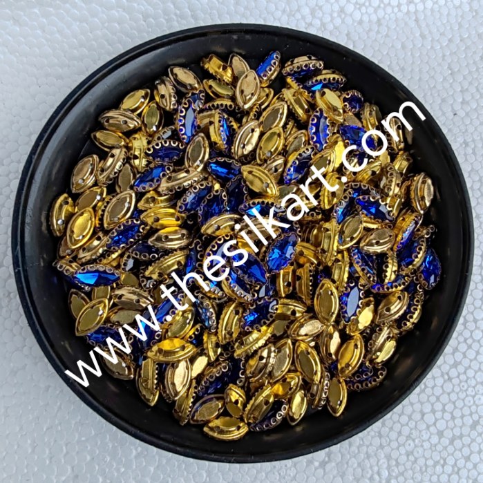 10*6 size eye shape dark blue colour clipstone