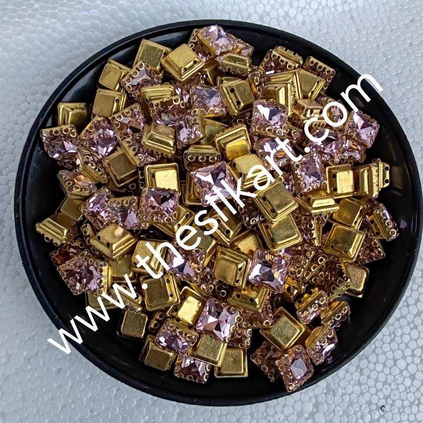 8*8 size square baby pink colour clipstones