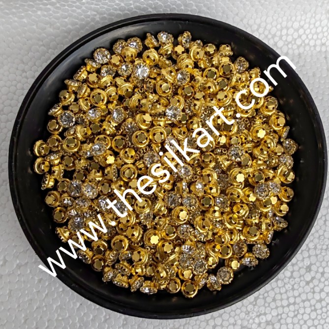 6mm size round shape white colour clipstones