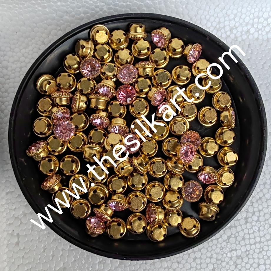 8mm size round shape light pink colour clipstones