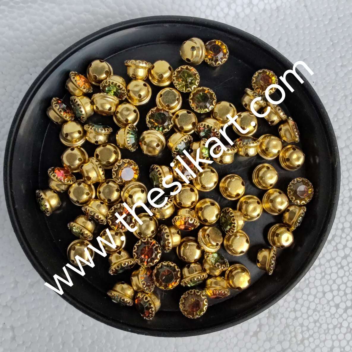 8mm size round shape multi colour clipstones