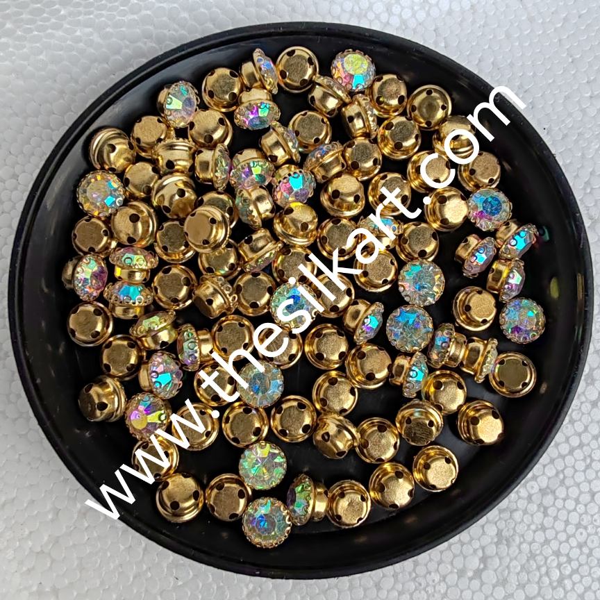 8mm size round shape rainbow colour clipstones