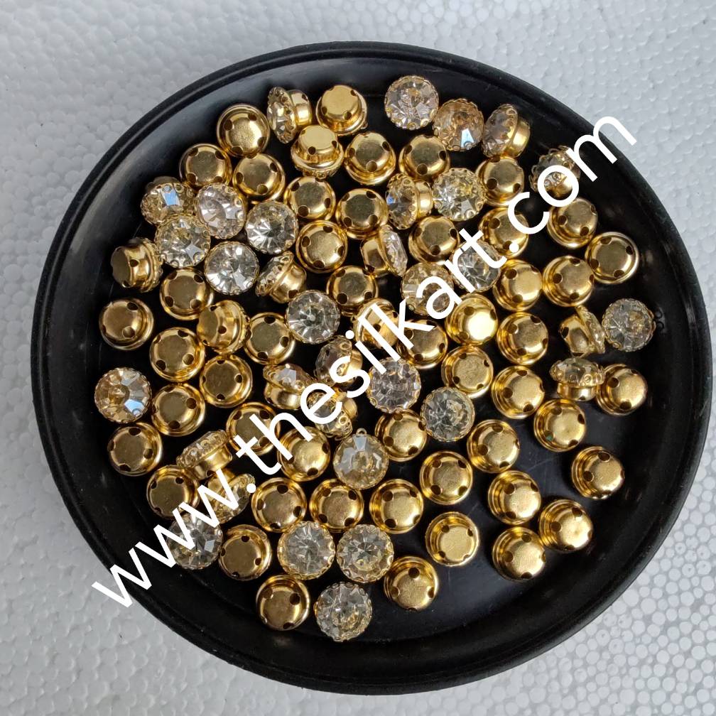 8mm size round shape white colour clipstones