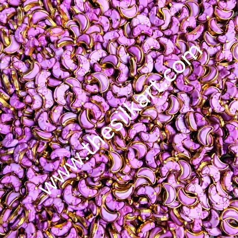 Lavender colour moon matt kundans