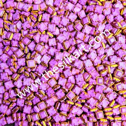 4*4 square matt lavender colour kundans