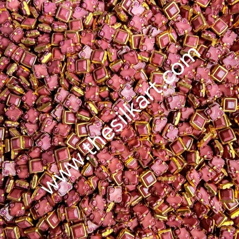 4*4 square matt Red Arecanut colour kundans