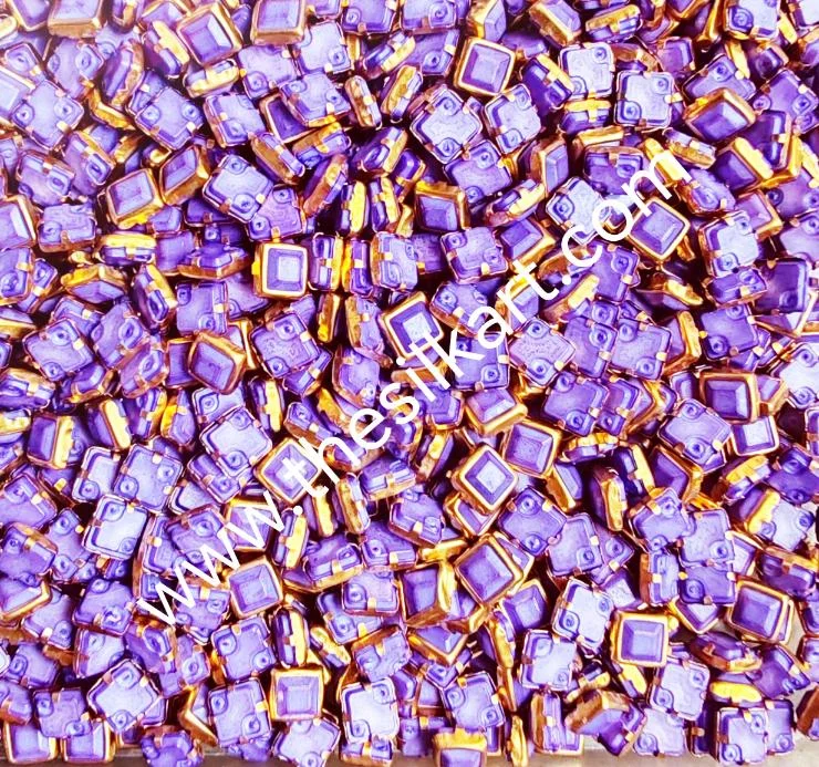 4*4 square matt violet colour kundans