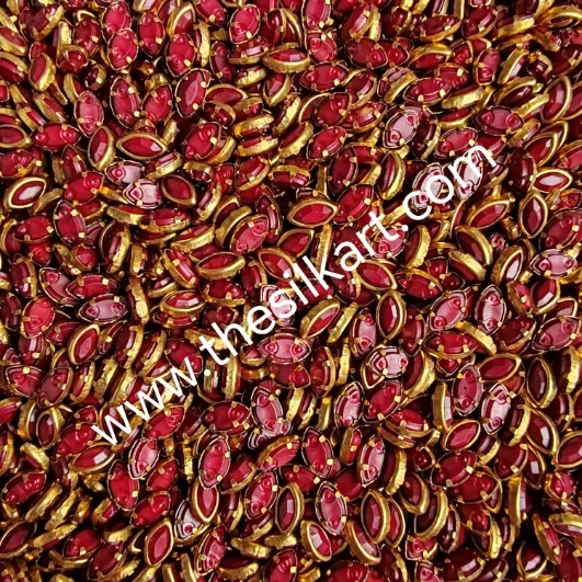 6k Eye shape matt dark marron colour kundans